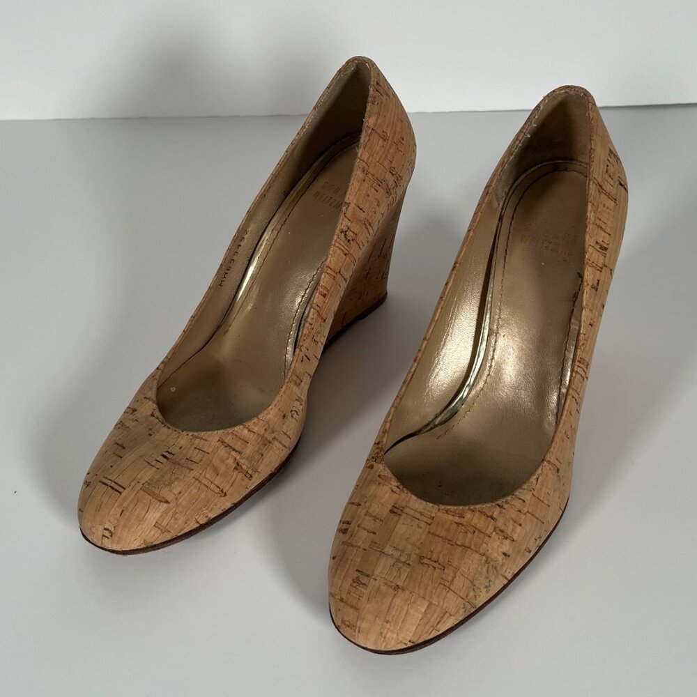 Stuart Weitzman Cork Wedge Heels Size 7.5 - image 2